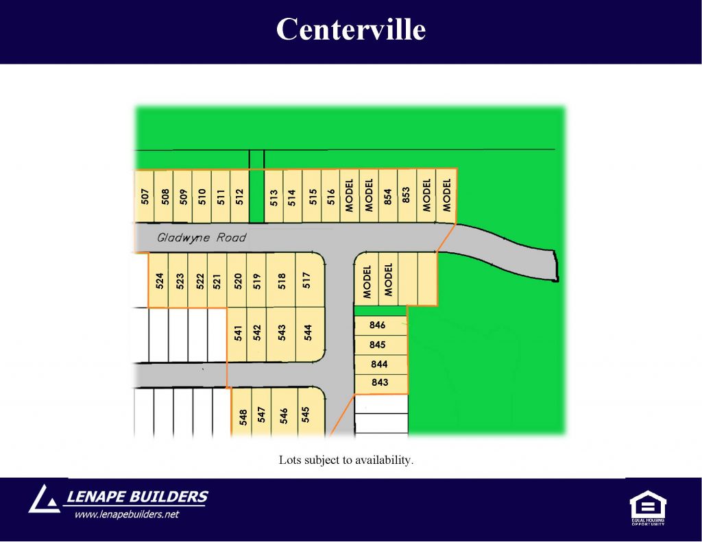 Centerville site plan Lenape Builders